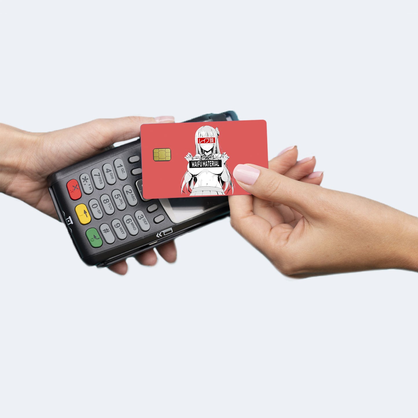 Waifu Material Custom Vinyl Credit Card Sticker by CC Wraps