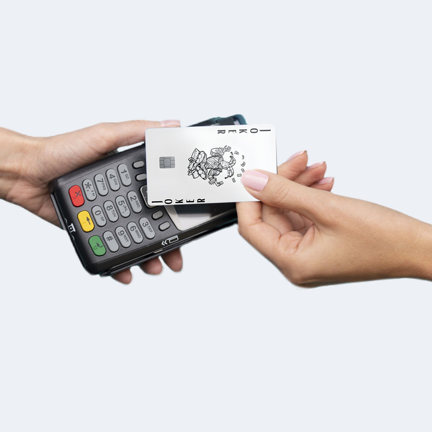 White Joker Custom Vinyl Credit Card Sticker by CC Wraps