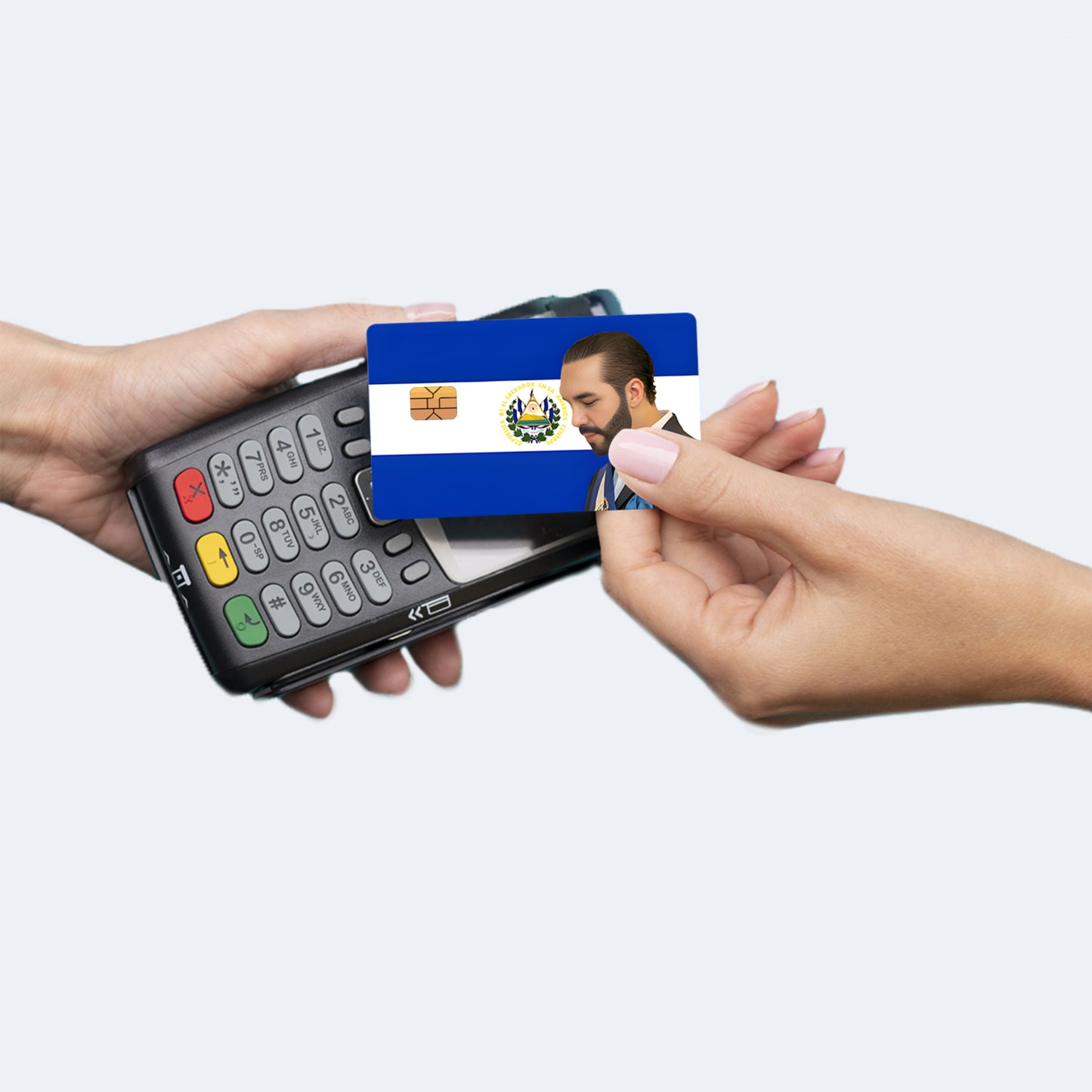 El Salvador With Bukele Fan Art Custom Vinyl Credit Card Sticker by CC Wraps
