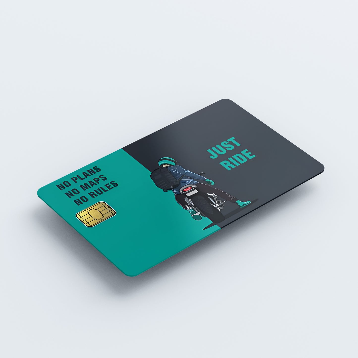 Just Ride Biker Custom Vinyl Credit Card Sticker by CC Wraps