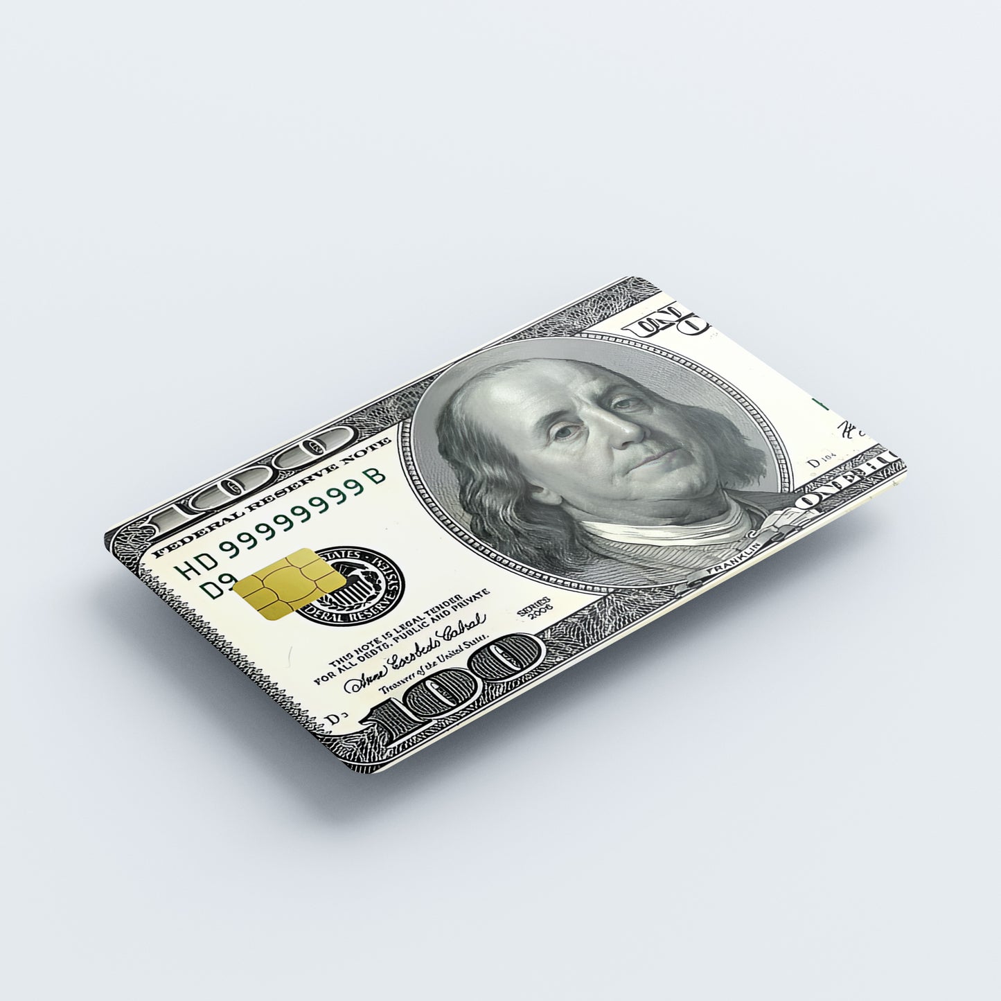 US $100 Custom Vinyl Credit Card Sticker by CC Wraps