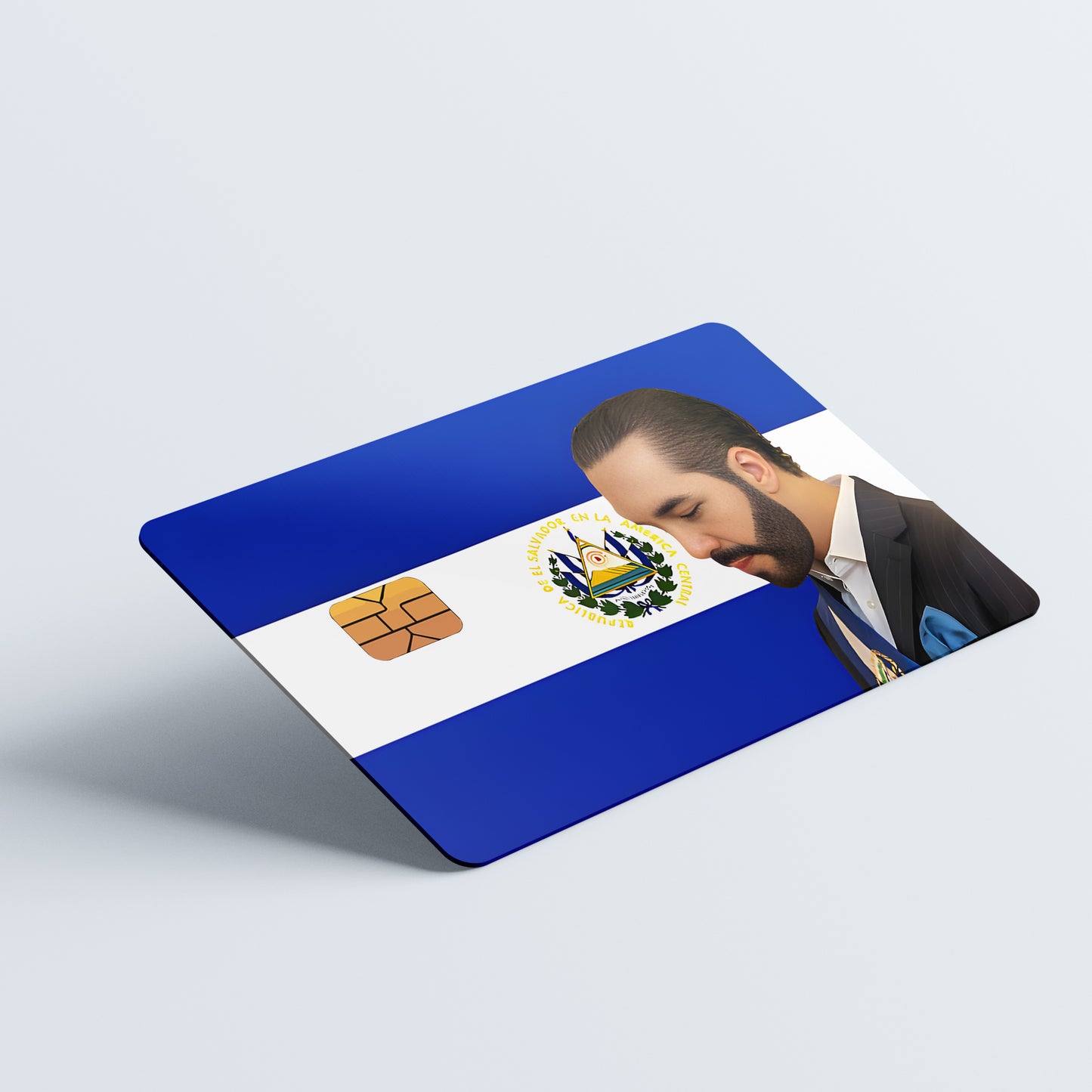 El Salvador With Bukele Fan Art Custom Vinyl Credit Card Sticker by CC Wraps