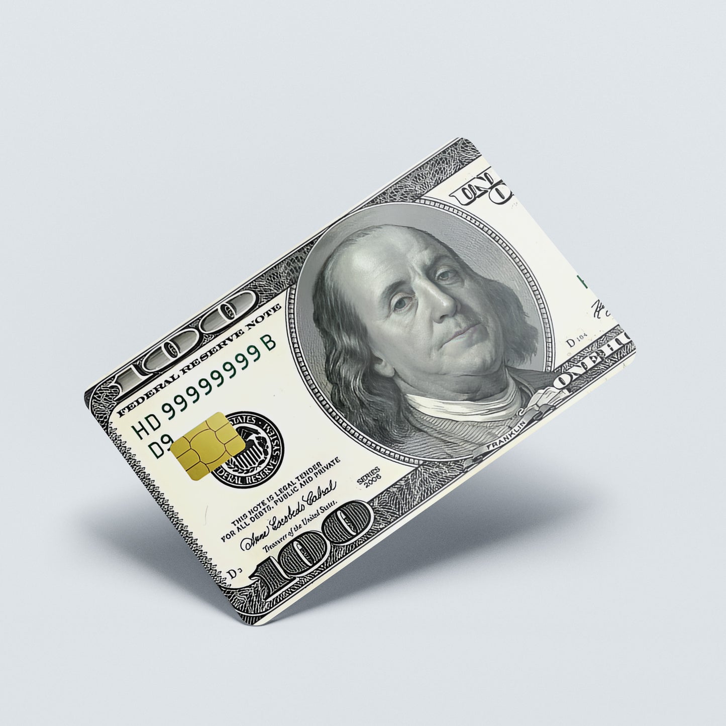 US $100 Custom Vinyl Credit Card Sticker by CC Wraps