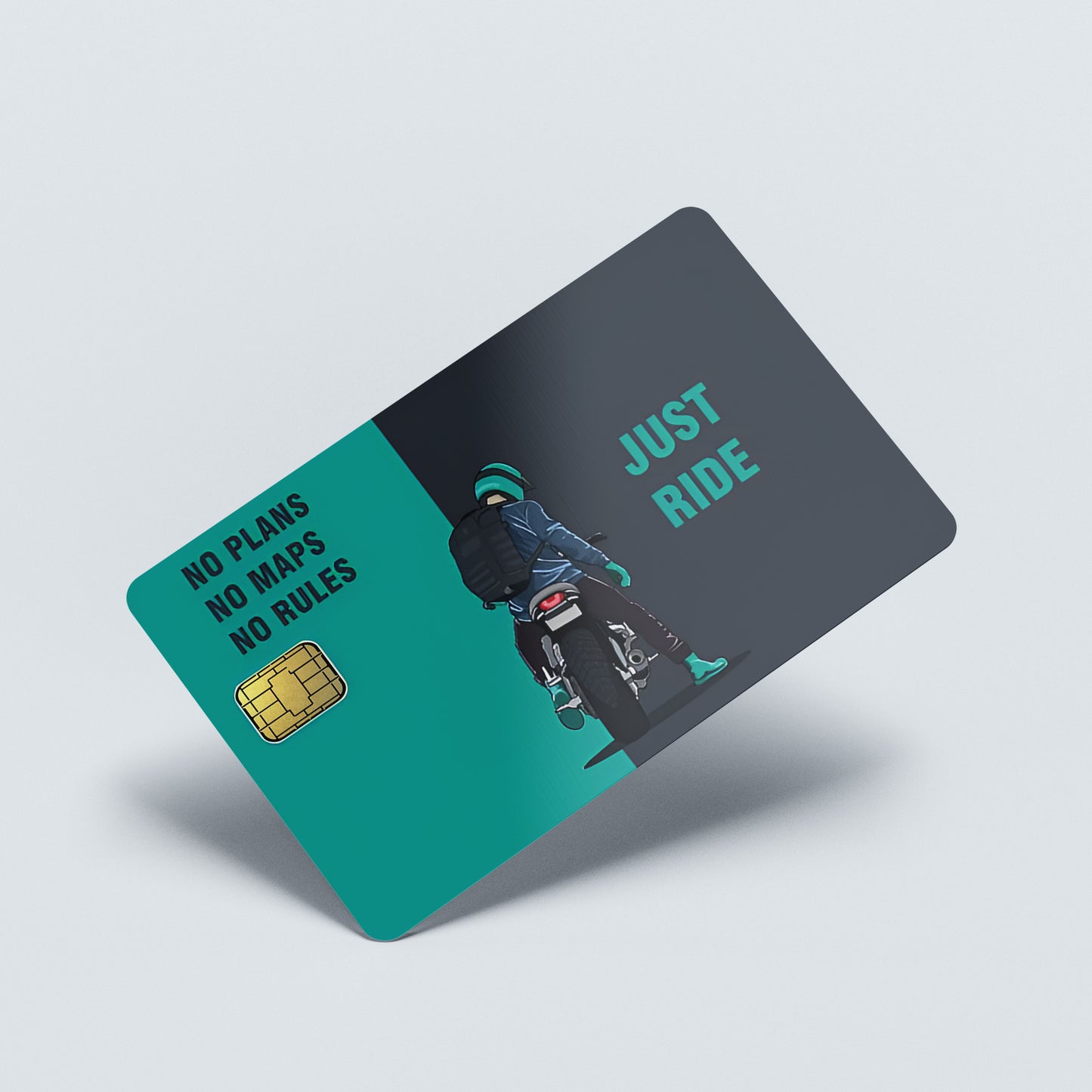 Just Ride Biker Custom Vinyl Credit Card Sticker by CC Wraps