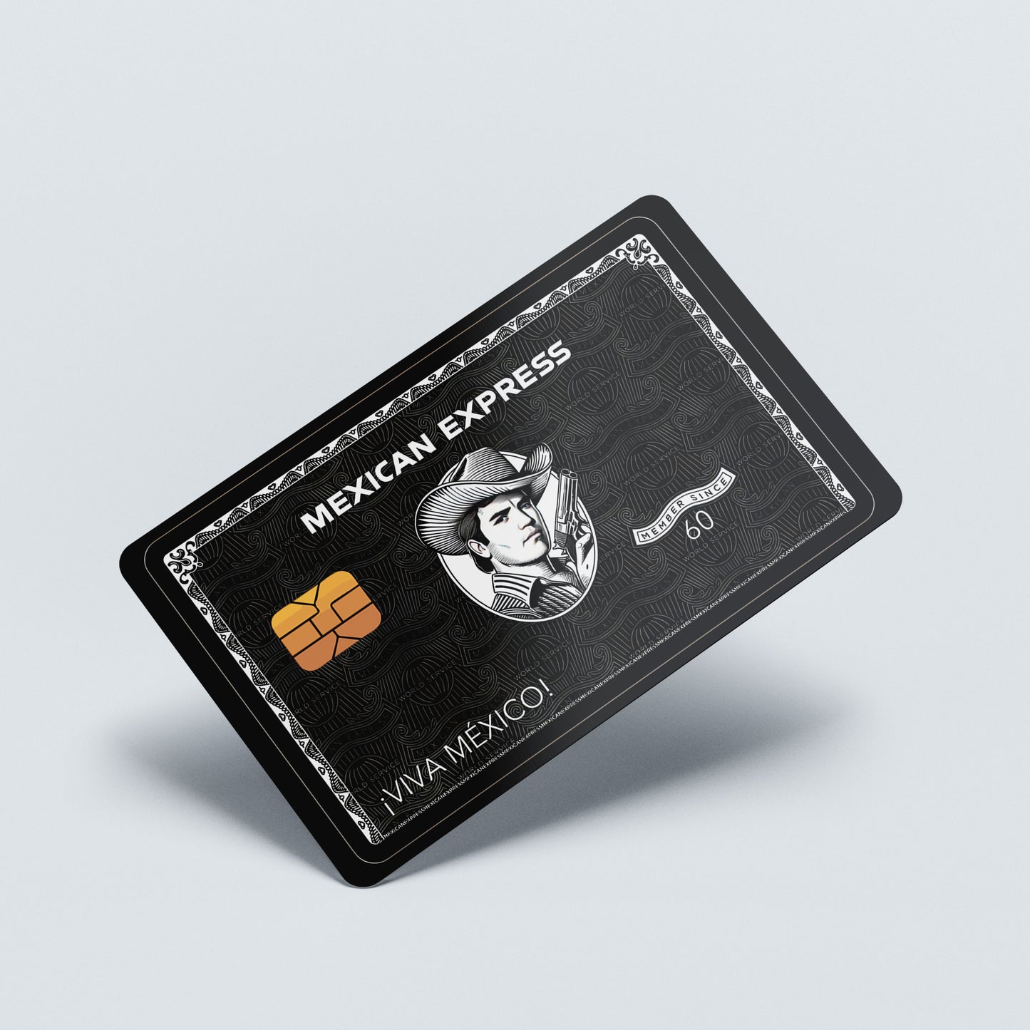 Mexican Express Black Custom Vinyl Credit Card Sticker by CC Wraps