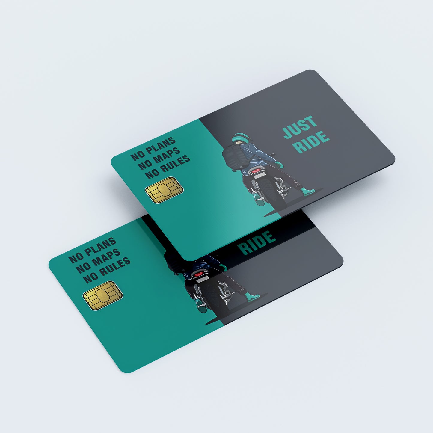 Just Ride Biker Custom Vinyl Credit Card Sticker by CC Wraps