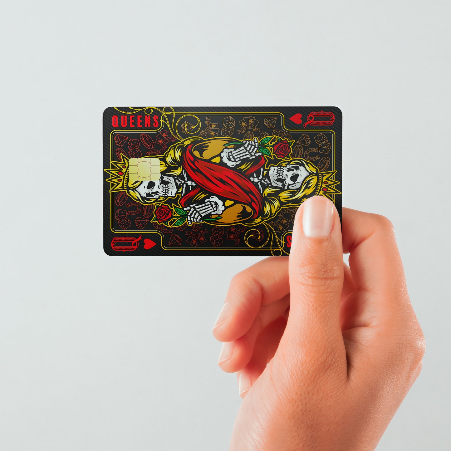 Death Skull of Queens Custom Vinyl Credit Card Sticker by CC Wraps