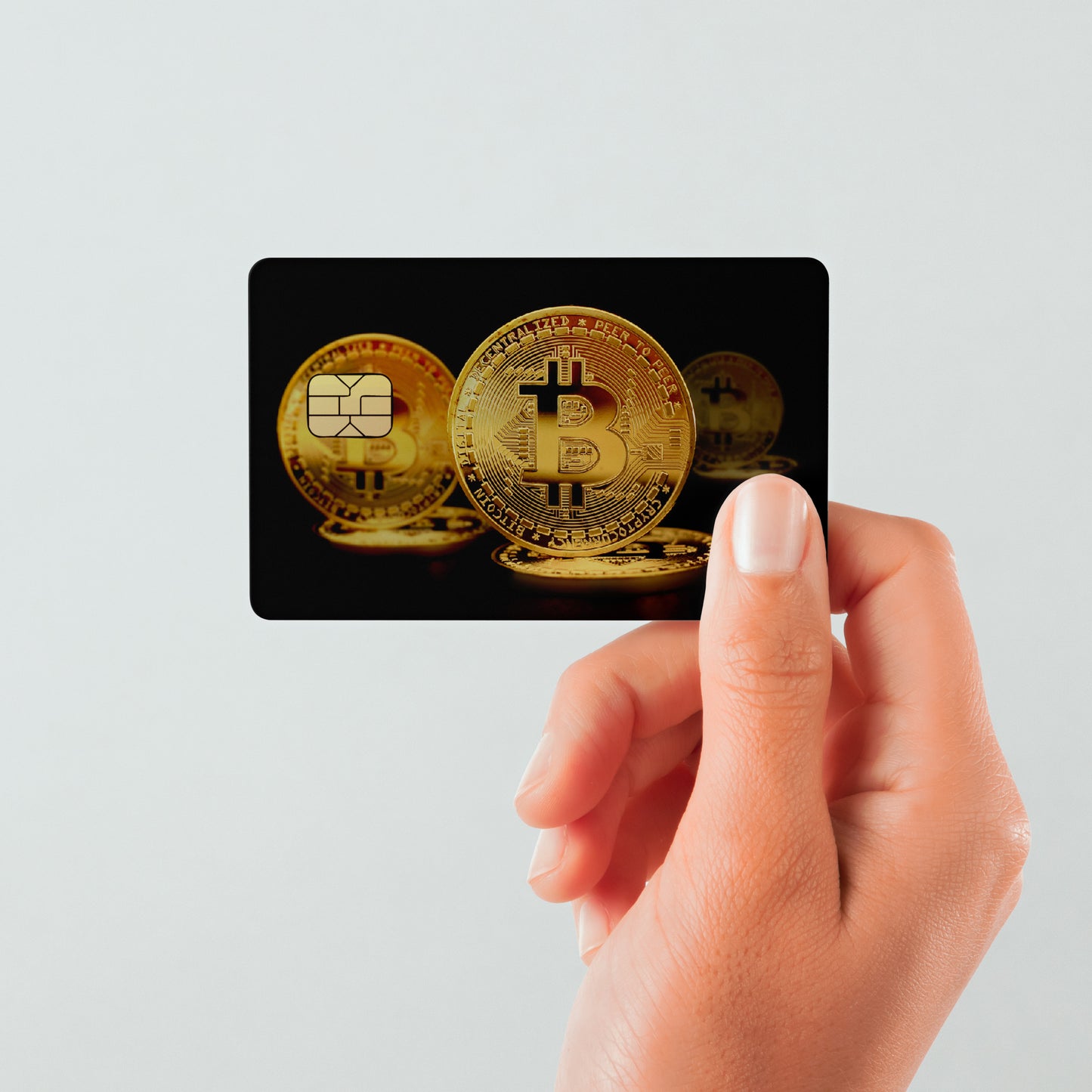Bitcoin2 Gold Coin Custom Vinyl Credit Card Sticker by CC Wraps
