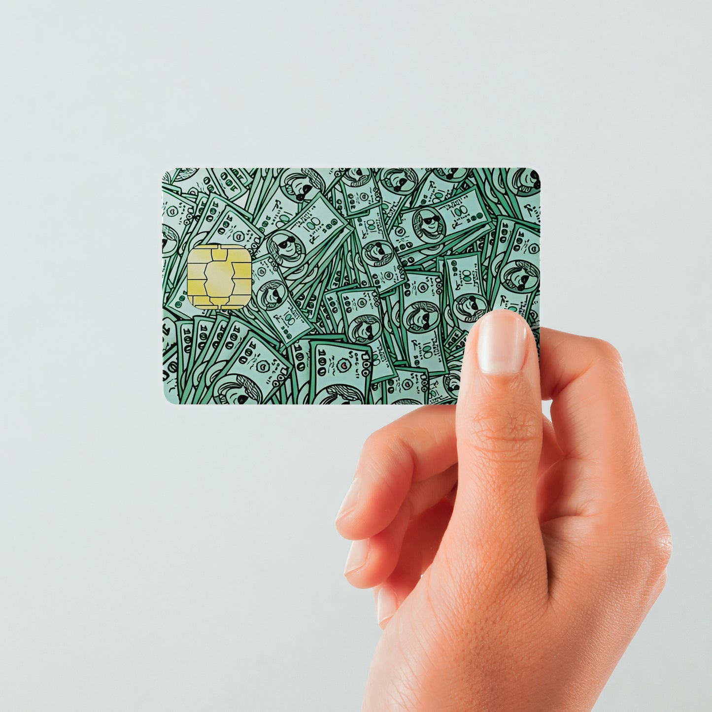 Funky Dollar Notes Custom Vinyl Credit Card Sticker by CC Wraps