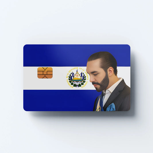 El Salvador With Bukele Fan Art Custom Vinyl Credit Card Sticker by CC Wraps