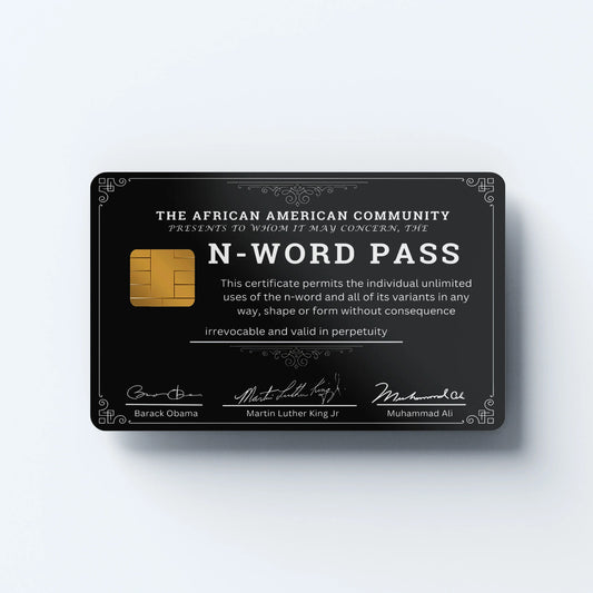 N-Word Pass Custom Vinyl Credit Card Sticker by CC Wraps