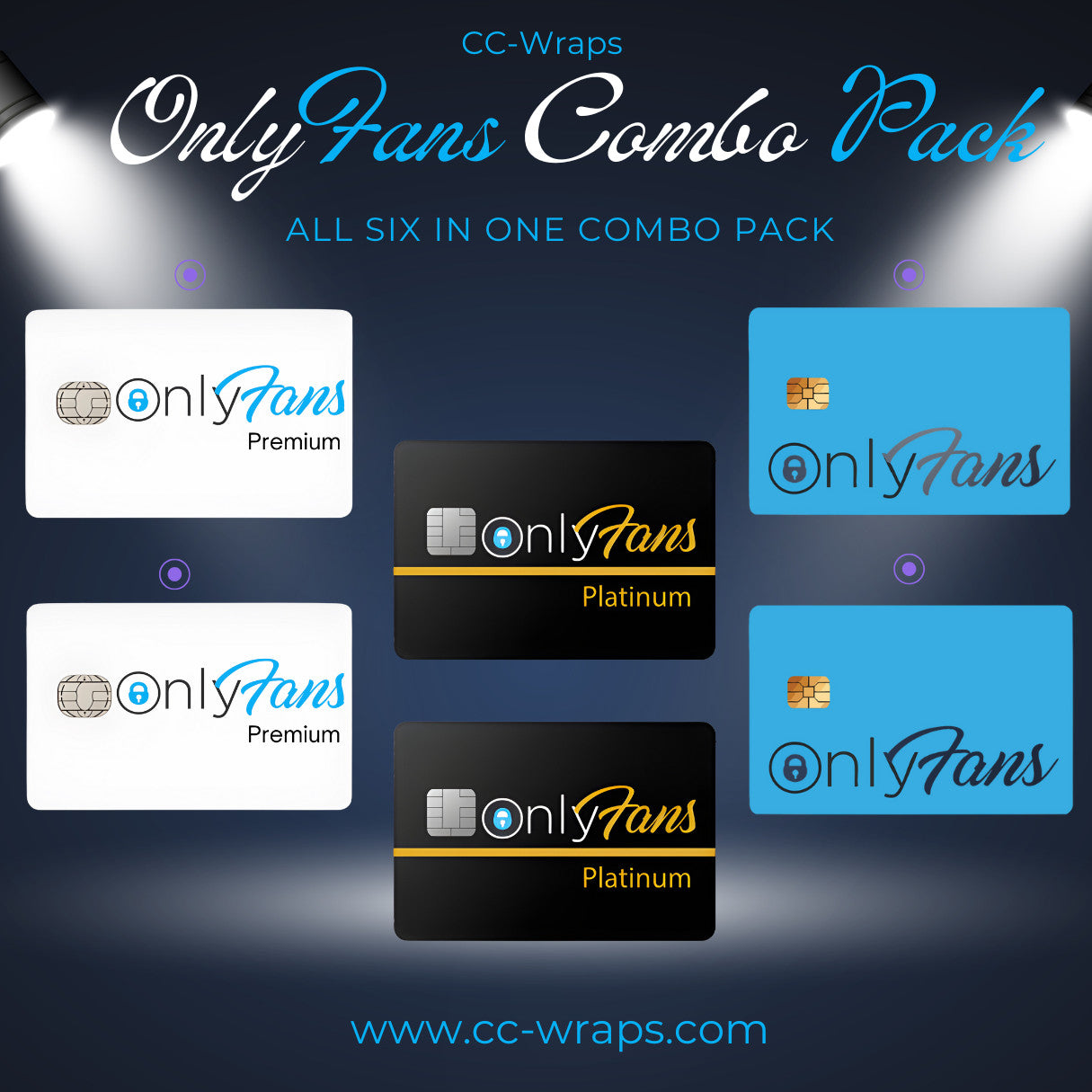 OnlyFans Combo Pack Platinum CC Skin Vinyl Credit Card Sticker Debit Card Skin