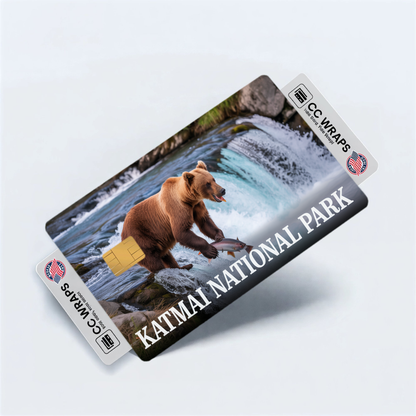 2PK Katmai National Park Credit Card Vinyl Skin Decal