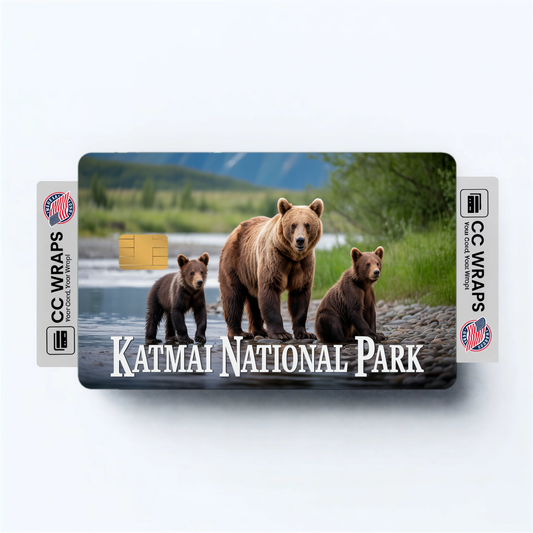 2PK Katmai National Park Credit Card Vinyl Skin Decal