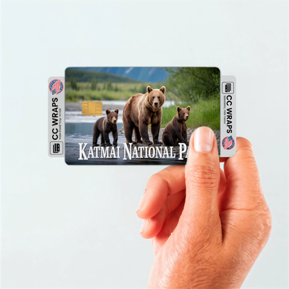 2PK Katmai National Park Credit Card Vinyl Skin Decal
