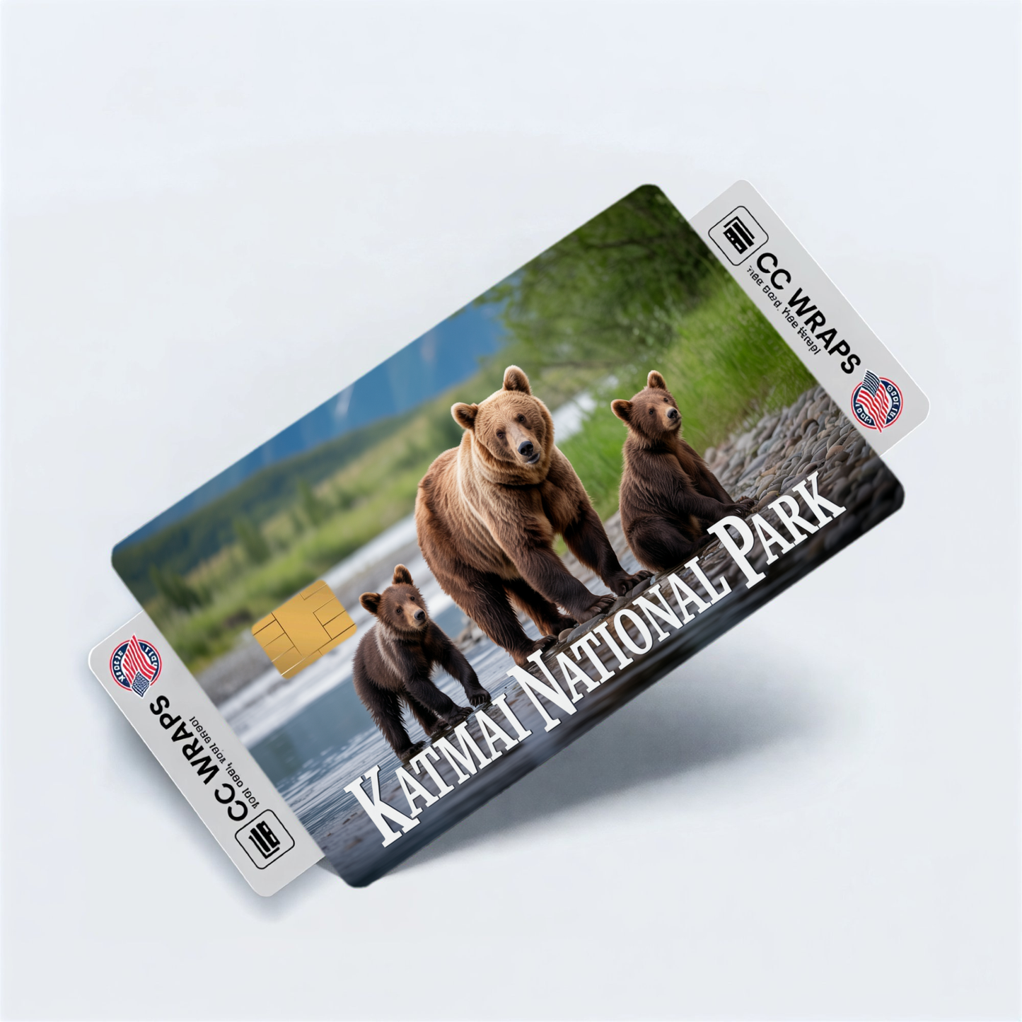 2PK Katmai National Park Credit Card Vinyl Skin Decal