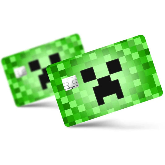 2 Pack Minecraft Creeper Credit Debit Card Sticker Vinyl Decal Skin Gamer Cool