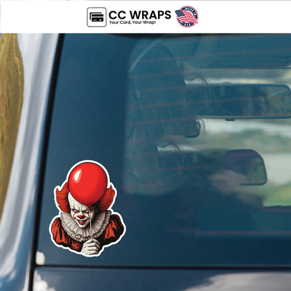 Pack of 2 Pennywise Stickers 3.5 Inch – Scary Halloween IT Clown Vinyl Decals