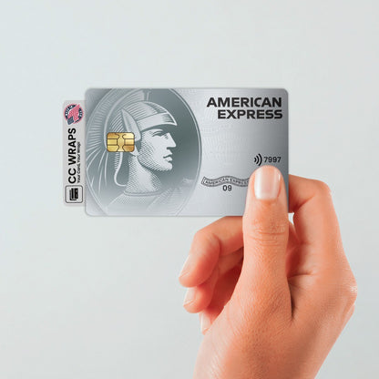 2 Pack American Express Silver Credit Debit Card Sticker Durable Vinyl Decal