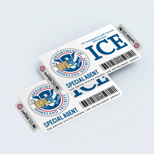 2 Pack ICE Credit Debit Card Sticker Durable Waterproof Vinyl Decal Durable Skin