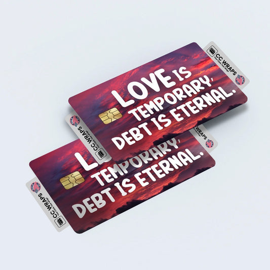 2 Pack Love Is Temporary Death Is Eternal Credit Debit Card Sticker Funny Meme
