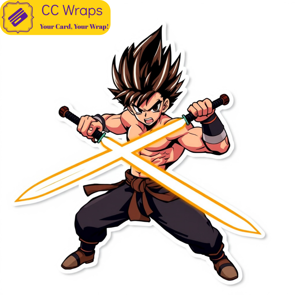 Goku Warrior Vinyl Sticker | Cool Anime Hero Decal for Laptop, Car, Bottle