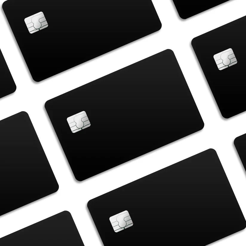 2 Pack Matte Black Credit Debit Card Sticker Vinyl Decal Skin Sleek Minimalist