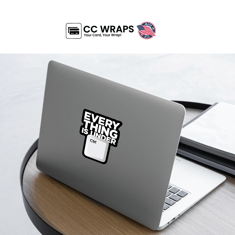 Pack of 2 Everything in Under Ctrl Stickers 4x4 Inch – Funny Cool Laptop Decals