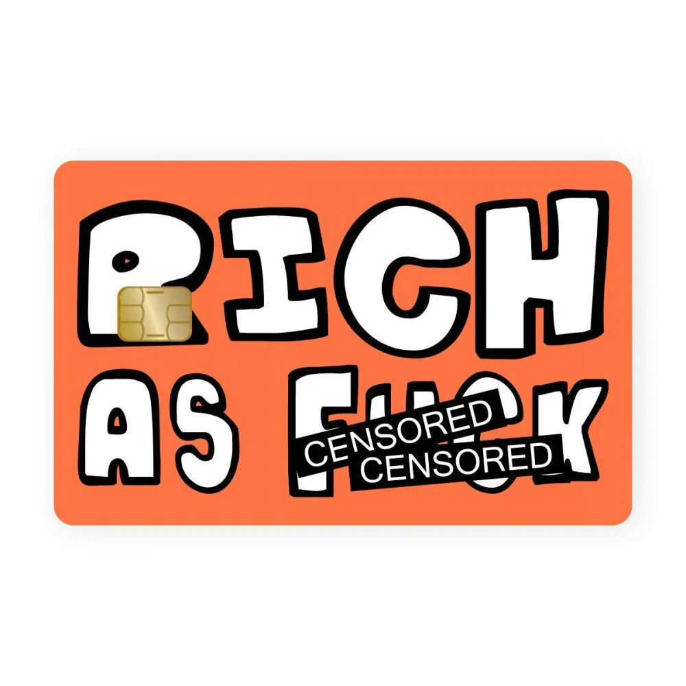 2 Pack Rich As F**k Funny Credit Debit Card Sticker Vinyl Decal Skin Meme