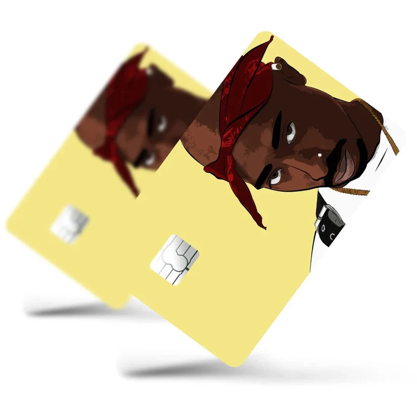 2 Pack Tupac Shakur Credit Debit Card Sticker Vinyl Decal Skin Hip Hop Legend