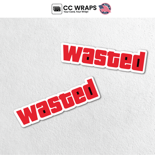 Pack of 2 Wasted Stickers 3 Inch Funny GTA Meme Vinyl Decals for Gamers Cars