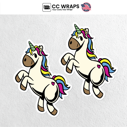 2 Pack Unicorn Sticker 4x3inch Waterproof Vinyl Decal Cute Magical Laptop Bottle