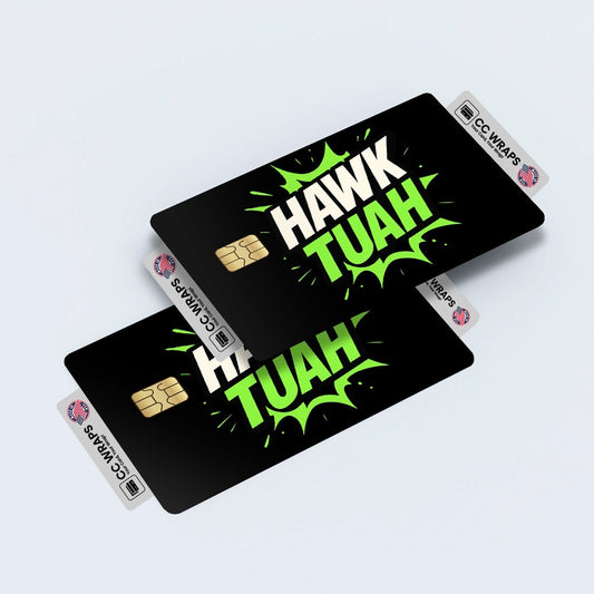 2 Pack Hawk Tuah Funny Meme Credit Debit Card Sticker Vinyl Decal Skin Humor