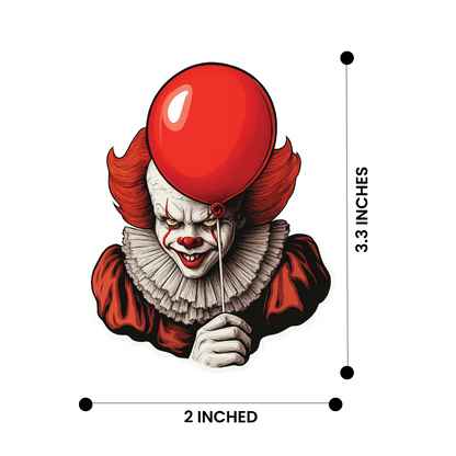 Pack of 2 Pennywise Stickers 3.5 Inch – Scary Halloween IT Clown Vinyl Decals