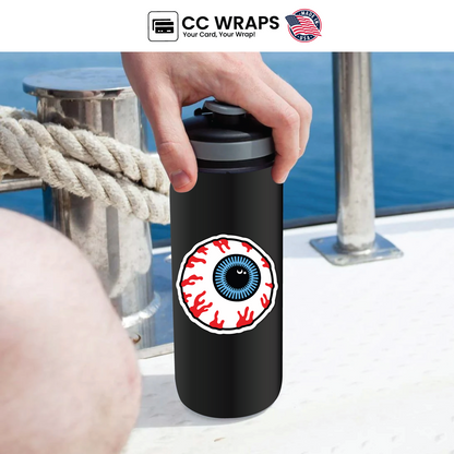 Pack of 2 Eyeball Stickers 3x3 Inch – Creepy Funny Halloween Horror Vinyl Decals