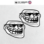Pack of 2 Troll Face Stickers 3Inch Funny Meme Vinyl Decals for Laptops Cars