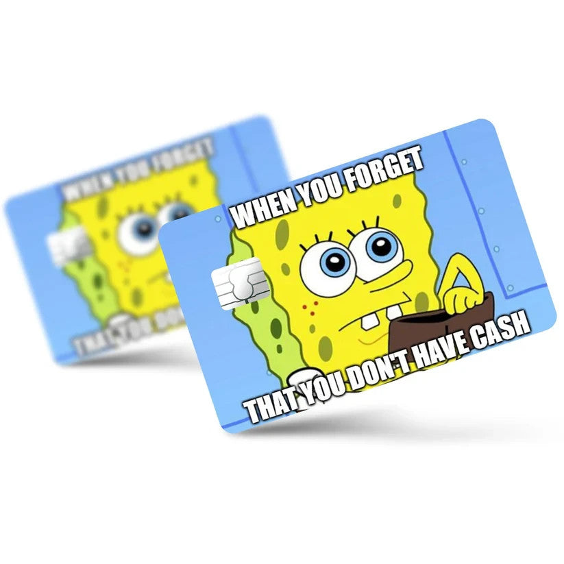 2 Pack Funny SpongeBob Credit Debit Card Sticker Vinyl Decal Skin Cartoon Cool