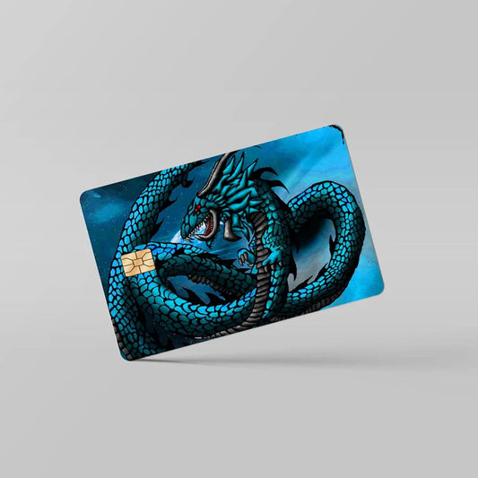 2 Pack Blue Anime Dragon Credit Debit Card Sticker Vinyl Decal Skin