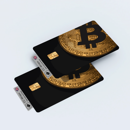 2 Pack Bitcoin Crypto Credit Debit Card Sticker Vinyl Skin Durable Decal Sticker