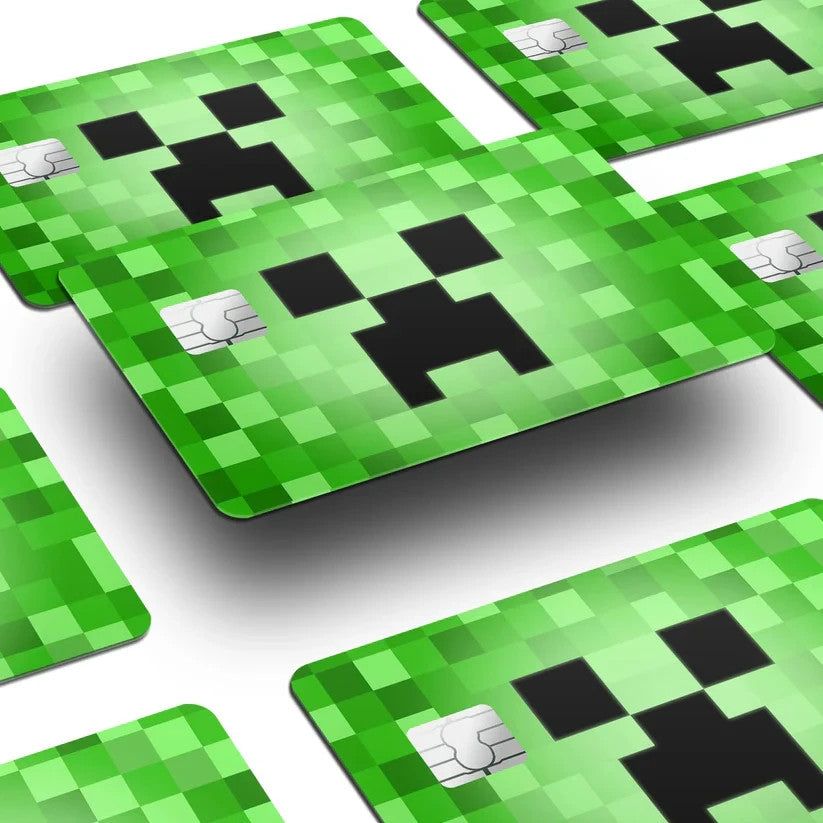 2 Pack Minecraft Creeper Credit Debit Card Sticker Vinyl Decal Skin Gamer Cool