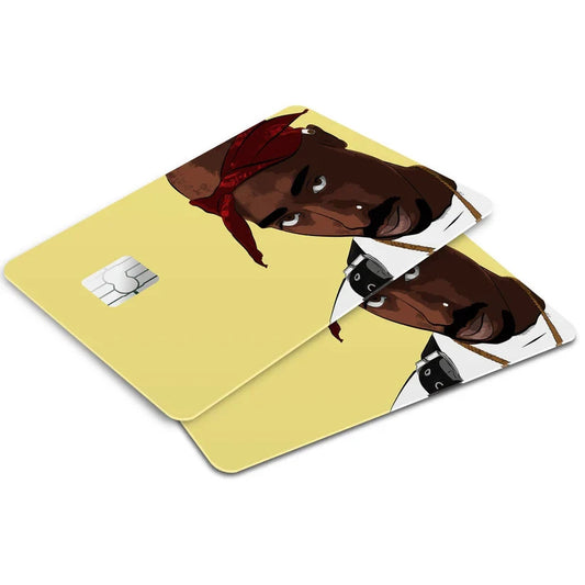 2 Pack Tupac Shakur Credit Debit Card Sticker Vinyl Decal Skin Hip Hop Legend