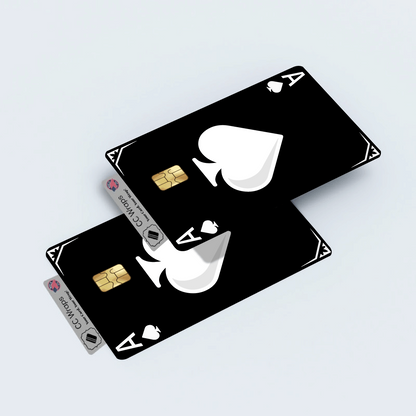 2 Pack Black Ace Card Credit Debit Card Sticker Vinyl Skin Sticker Durable Decal