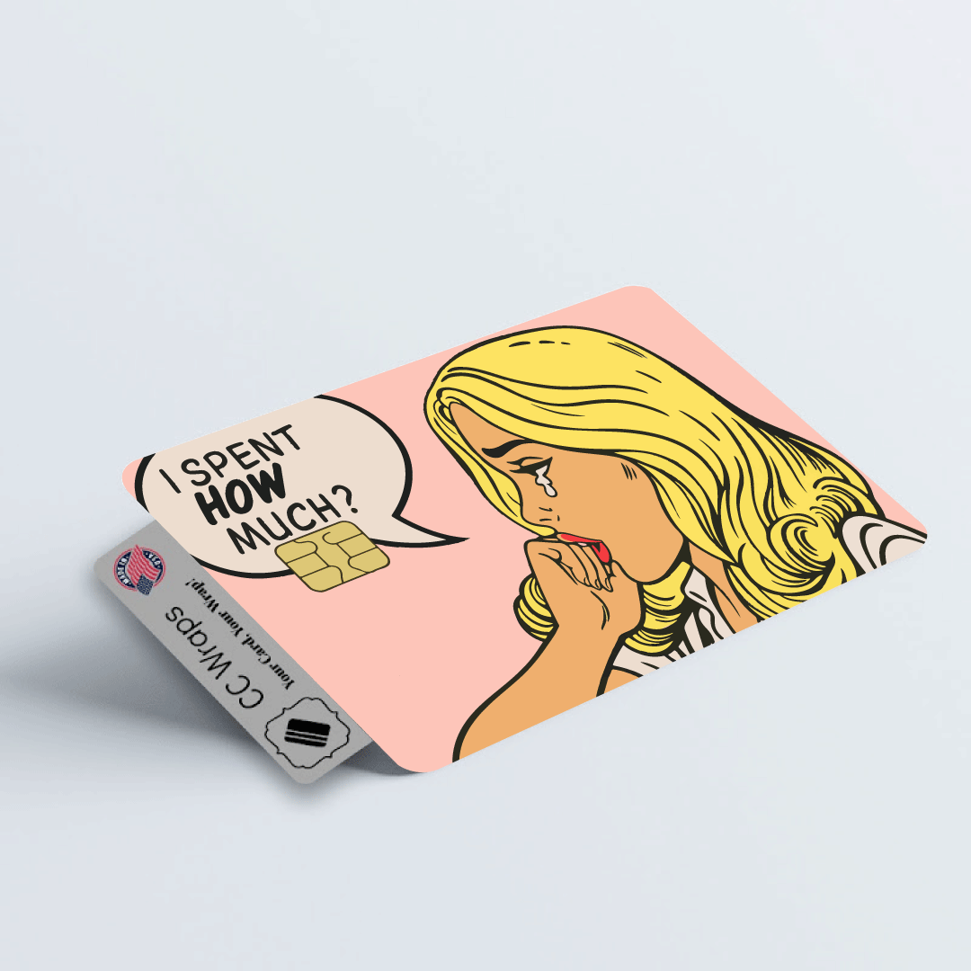 2 pack I Spent How Much Girl Meme Credit Debit Card Sticker Vinyl Skin Decal