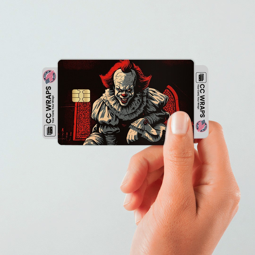 2 Pack Pennywise IT Horror Credit Debit Card Sticker Vinyl Decal Skin ClownScare