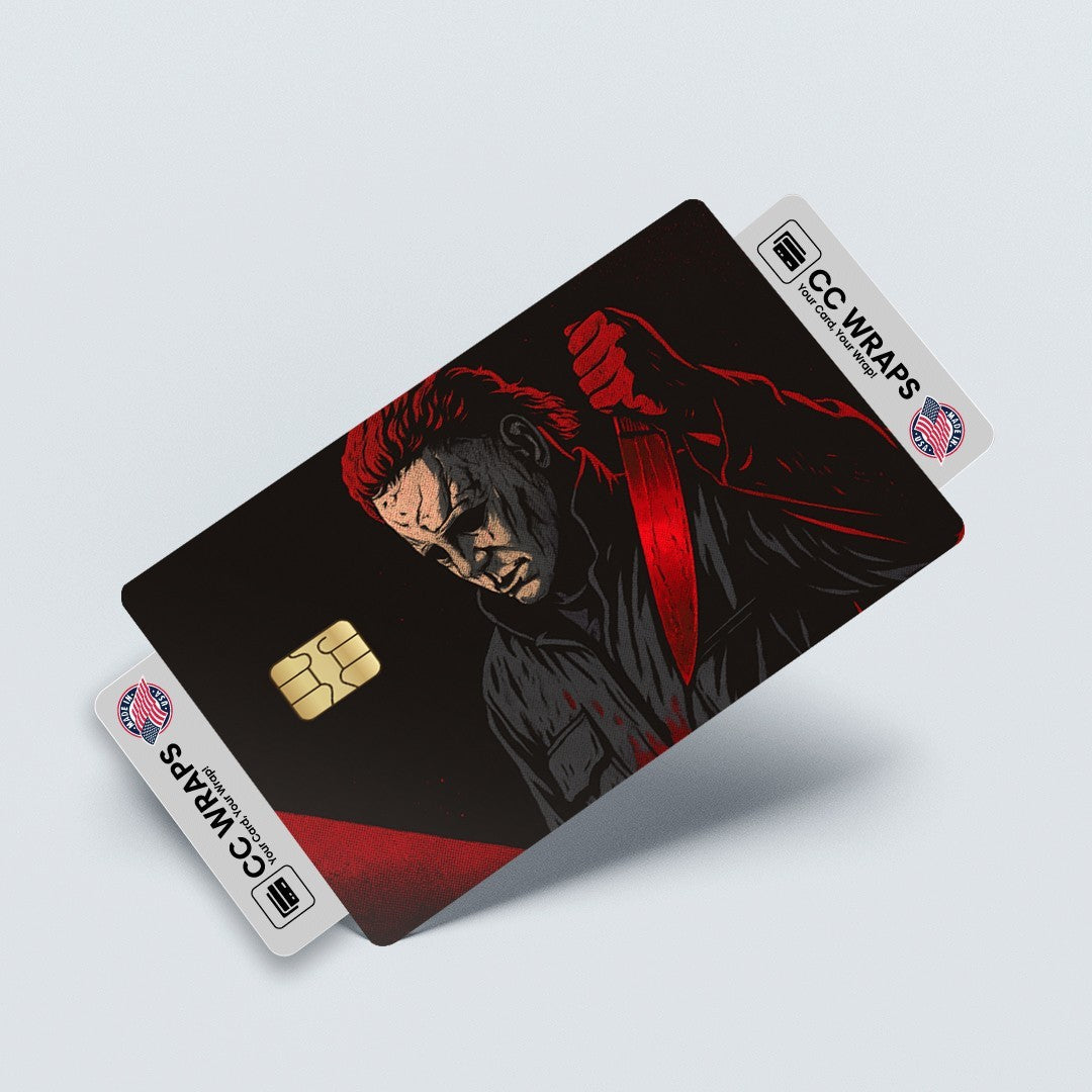 2 Pack Michael Myers Halloween Credit Debit Card Sticker Vinyl Decal Skin Horror