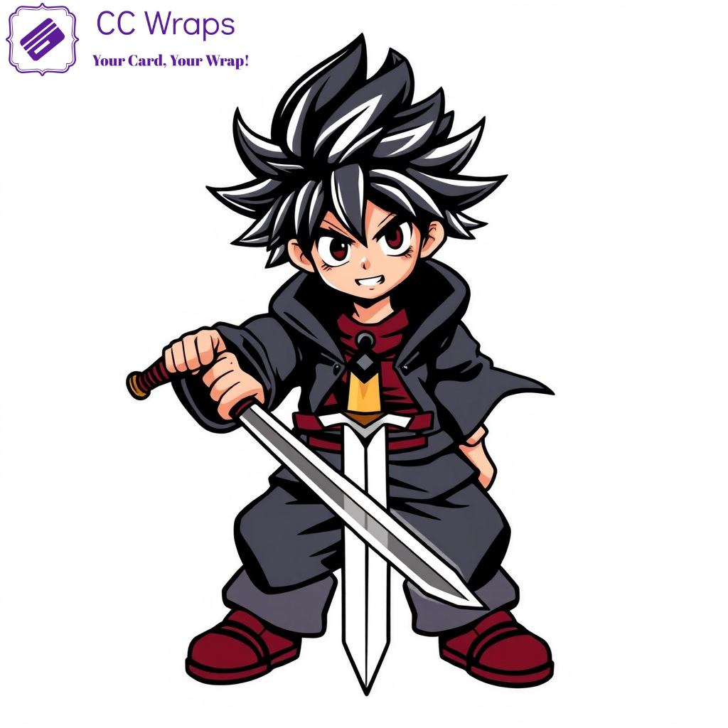 Cool Anime Warrior Vinyl Sticker Samurai Sword Fighter Decal for Car Laptop etc