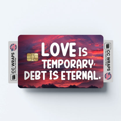 2 Pack Love Is Temporary Death Is Eternal Credit Debit Card Sticker Funny Meme