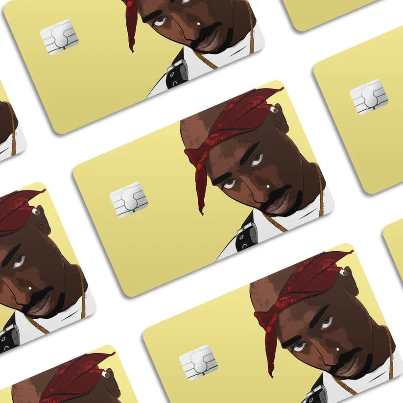 2 Pack Tupac Shakur Credit Debit Card Sticker Vinyl Decal Skin Hip Hop Legend