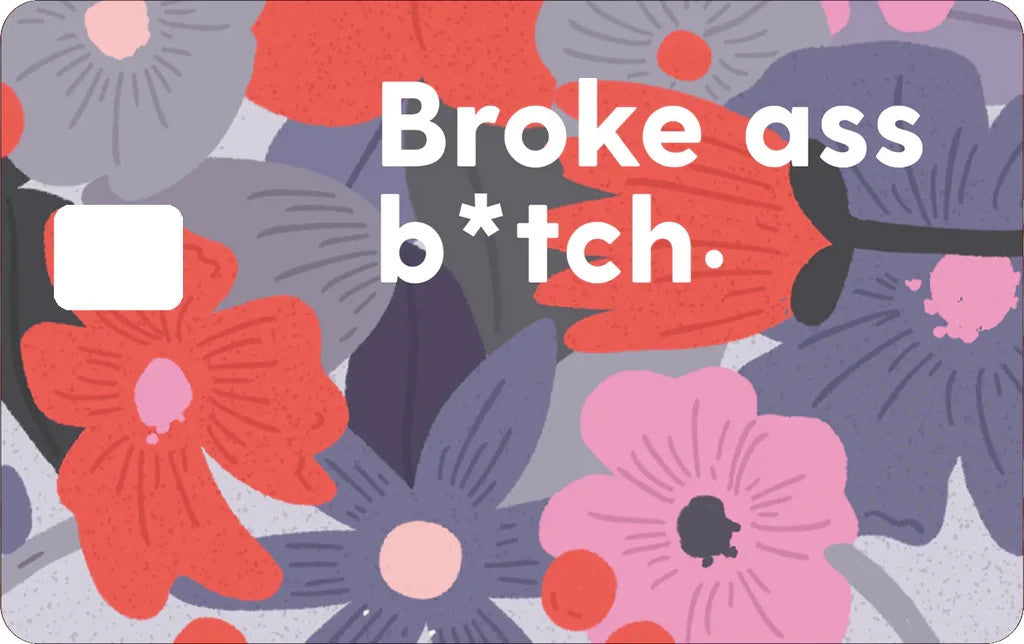2 Pack Broke AB Funny Credit Debit Card Sticker Durable Vinyl Waterproof Decal