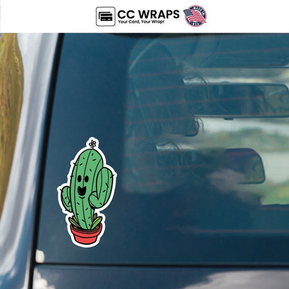 2 Cute Cactus Stickers 4x3inch Waterproof Vinyl Decal Aesthetic Plant Laptop Bottle